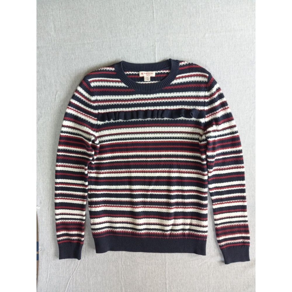 Brooks Brothers Red Fleece Women's Medium Cable Cotton Knit Checked Sweater